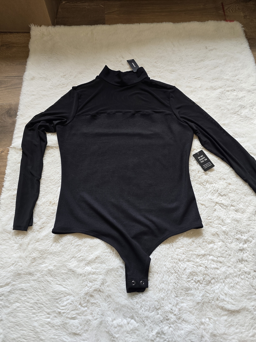 Express Black Long-Sleeve Turtleneck Bodysuit